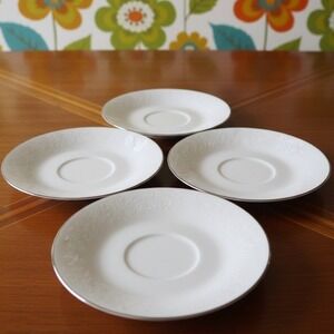 Carico Fine China Chantilly Saucers #7953, Set‎ of 4, Porcelain Japan Dinnerware